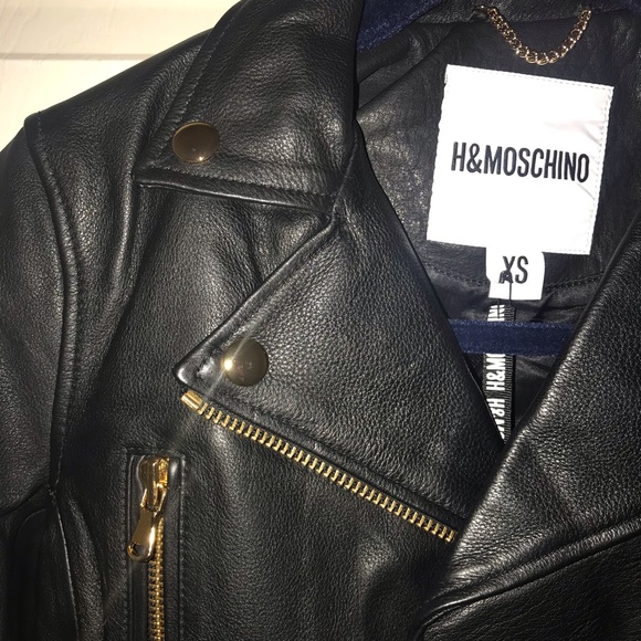 🎉SOLD ON EBAY🎉 - H&Moschino Black Leather Jacket (NWT) - Picture 5 of 9